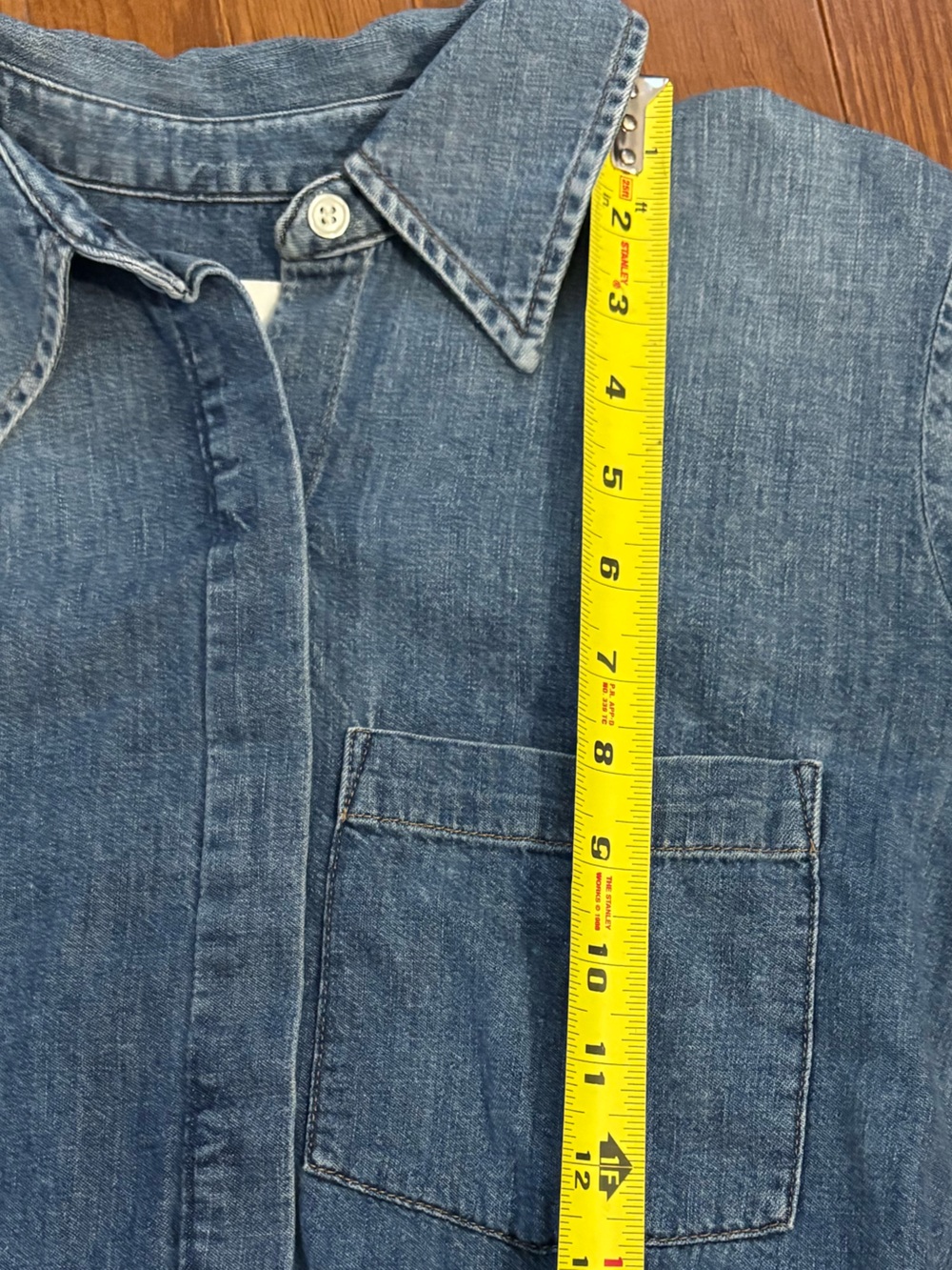CoH Button-Front Crop Shirt - Blue - Picture 5 of 7